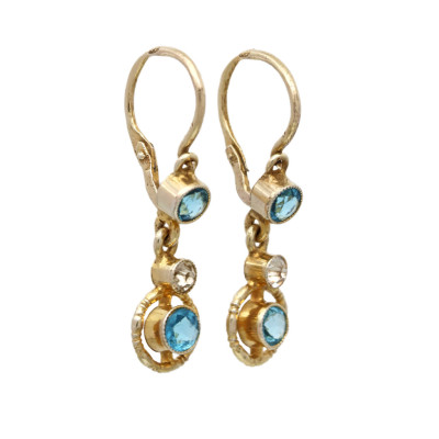 Pozlacené stříbrné náušnice s kamínky