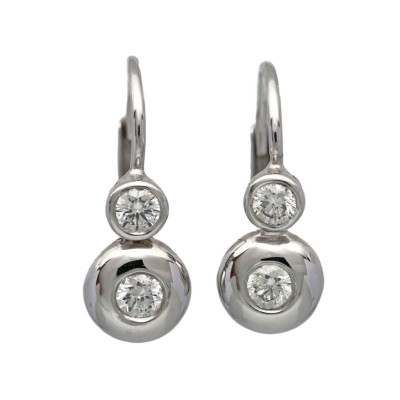 Zlaté náušnice s přírodními brilianty