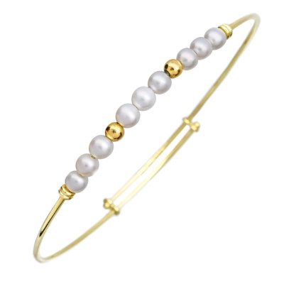 Zlatý náramek s perličkami