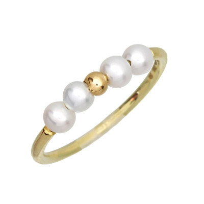 Zlatý prsten s perličkami