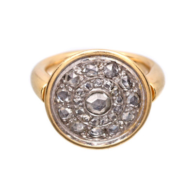 Art deco zlatý prsten s přírodními diamanty 0,90 ct