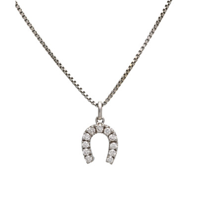 Zlatý přívěsek ve tvaru podkovy s přírodními brilianty 0,40ct