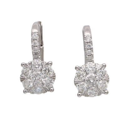 Zlaté náušnice s přírodními brilianty 0,67 ct