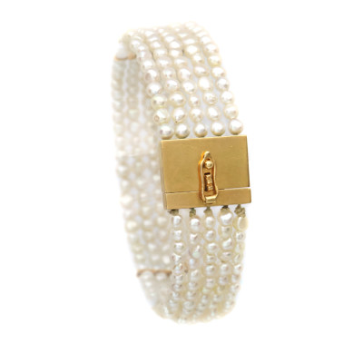 Zlatý perlový náramek