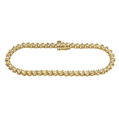 Zlatý náramek s přírodními brilianty 1,70 ct