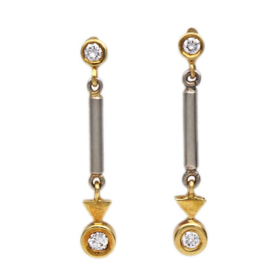 Zlaté náušnice s přírodními brilianty