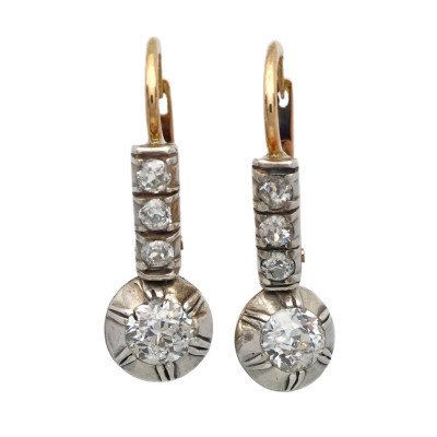 Zlaté náušnice s přířodními diamanty 1,12ct + CERTIFIKÁT PRAVOSTI