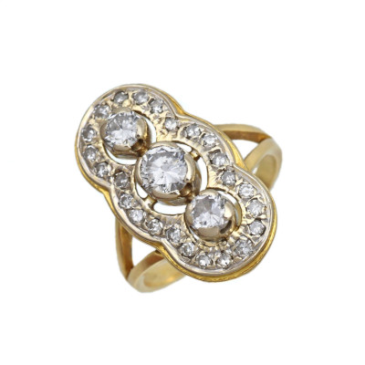 Zlatý prsten s přírodními diamanty 1,17 ct (vzácně bílý F-G-H) +CERTIFIKÁT PRAVOSTI