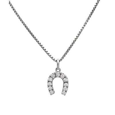 Zlatý přívěsek ve tvaru podkovy s přírodními brilianty 0,40 ct