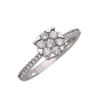 Zlatý prsten s přírodními brilianty 0,50 ct