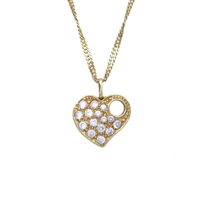 Zlatý přívěšek se zirkony ve tvaru srdce