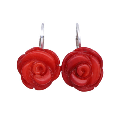 Stříbrné náušnice s přírodními korály