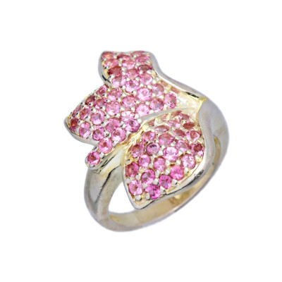 Stříbrný prsten s turmalíny