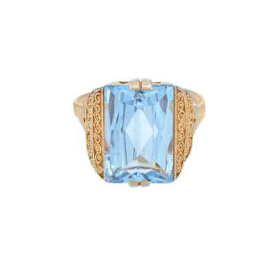 Art deco prsten se spinelem, Theodor Fahrner