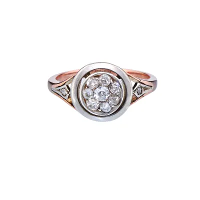 Art Deco zlatý prsten s diamanty 0,20 ct