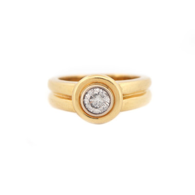 Zlatý prsten s přírodním diamantem 0,70 ct